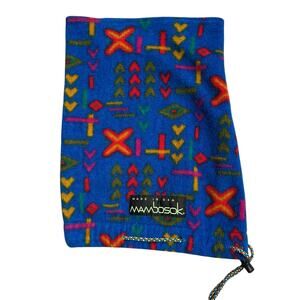 MAMBOSOK Vintage 90's Blue Colorful Print Neck Buff Scarf One Size Drawstring